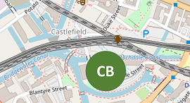 Map showing the location of Castlefield Canal Basin