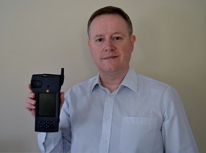 The author, Andy Sutton, holding an Orange videophone
