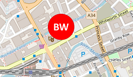 A map showing the location of Bridgewater House