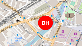 A map showing the location of dial house