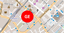 Map showing one of the entrances to Manchester's underground Guardian Telephone Exchange