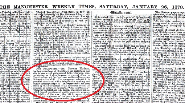 The Manchester Weekly Times for Saturday 26th January 1878