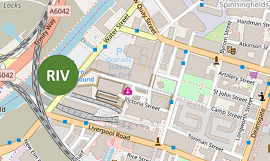 Map showing the location of the River Irwell Viaducts