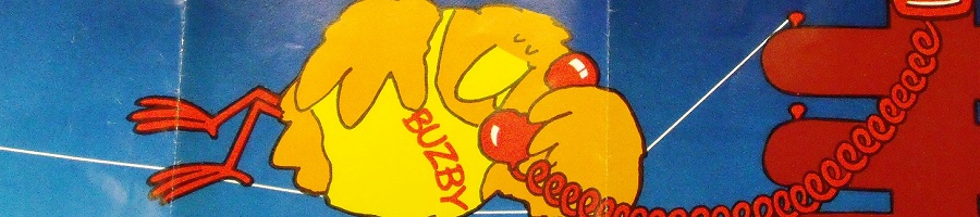 Buzby - the cartoon bird lying on a telephone line