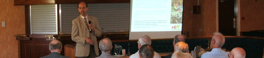 Professor Linge speaking at the Probus Club of Chorley
