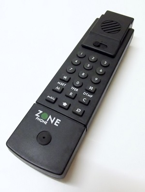 A picture of a Ferranti Zonephone Telepoint handset circa October 1989