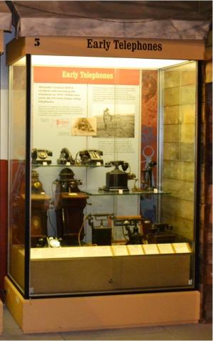 Figure 4: Displays of early telephones at the Royal Signals museum